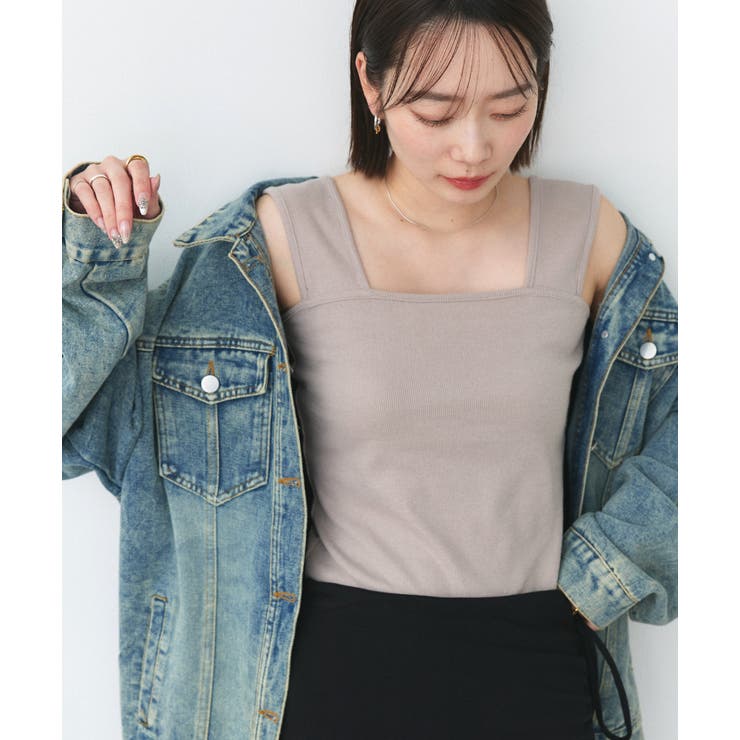 インナーちら見え防止 スクエアネックタンク | ad thie | 詳細画像45 