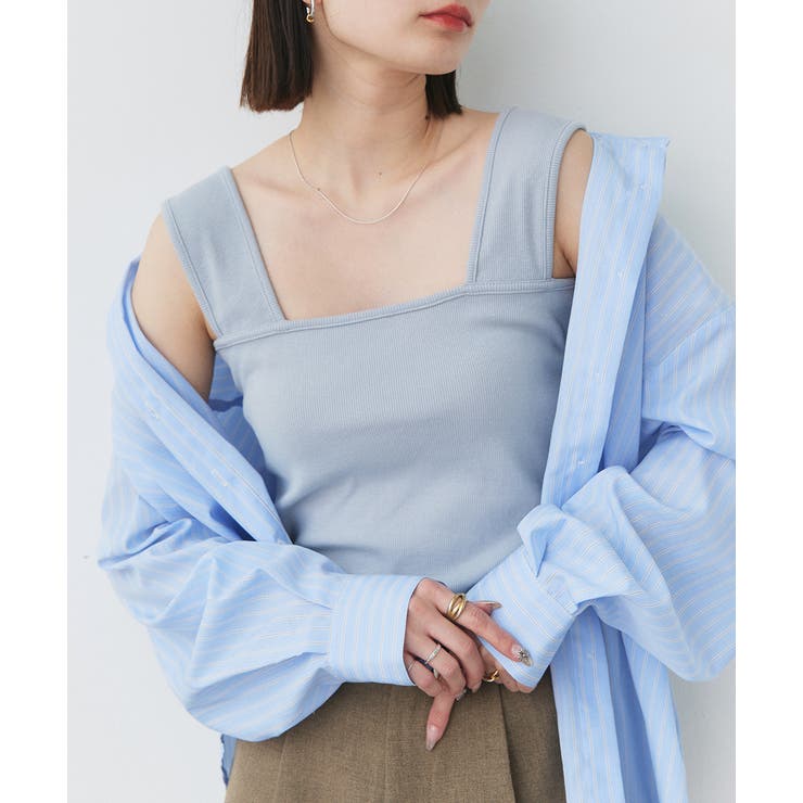 インナーちら見え防止 スクエアネックタンク | ad thie | 詳細画像53 