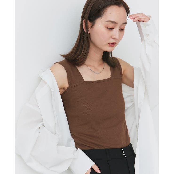 インナーちら見え防止 スクエアネックタンク | ad thie | 詳細画像6 