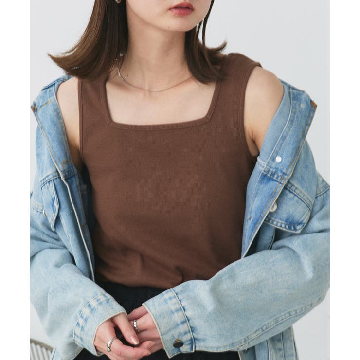 ブラウン | 前後2WAYタンクトップ | ad thie