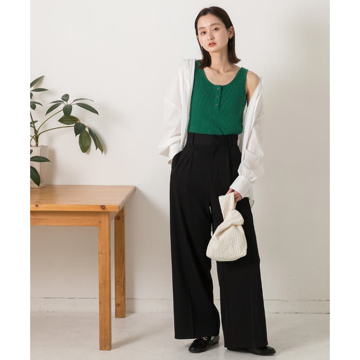 ヘンリーネックリブ タンクトップ | ad thie | 詳細画像32 