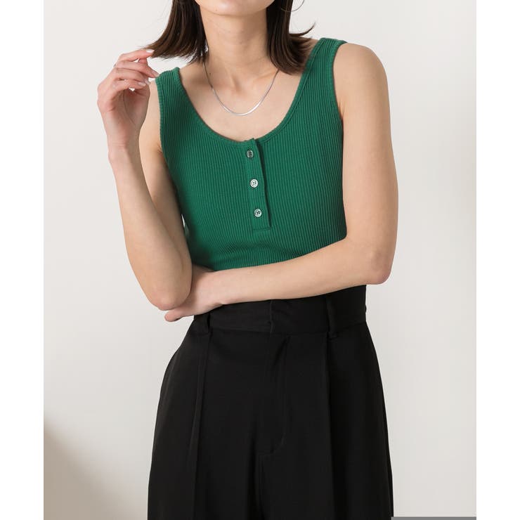 ヘンリーネックリブ タンクトップ | ad thie | 詳細画像35 