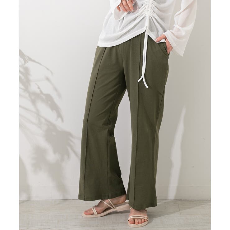 カーキ | UVカット・水陸両用 ラッシュガードセミフレアパンツ | ad thie