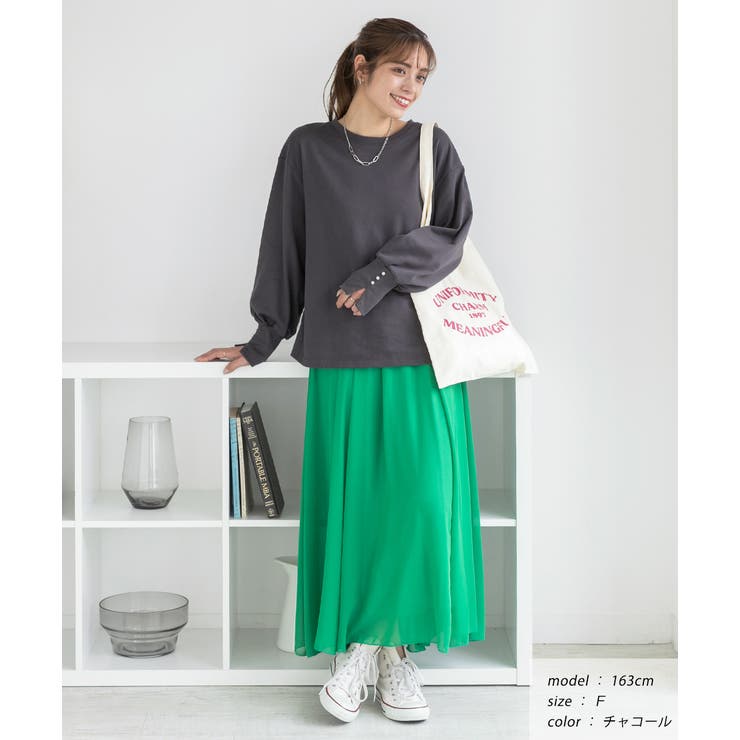 パール付きスリット 裏毛ボリュームスリプルオーバー | ad thie | 詳細画像16 