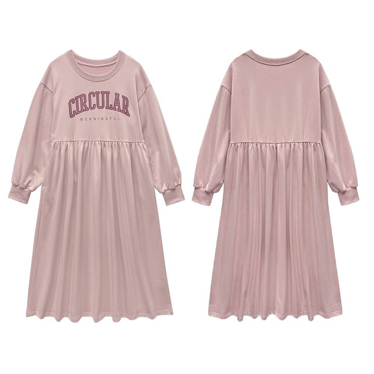 カレッジロゴ 裏毛ギャザー切替ワンピース | ad thie | 詳細画像27 