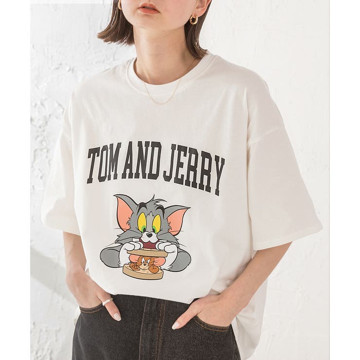 オフホワイト | トム＆ジェリー ビッグロゴTシャツ | ad thie