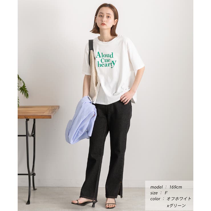 柔らかコットン100％ ロゴプリントTシャツ | ad thie | 詳細画像2 