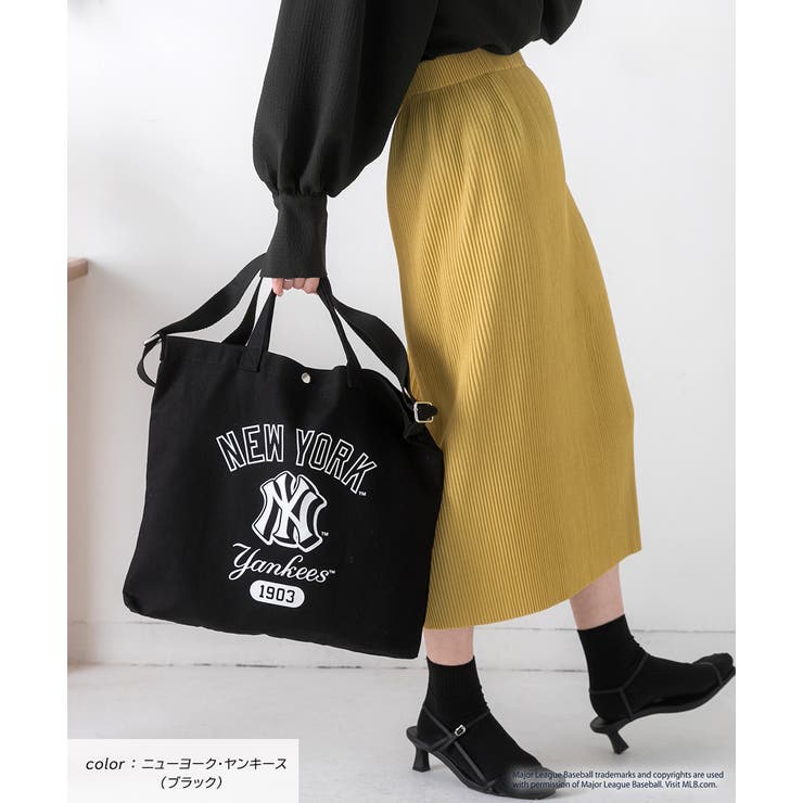 【ニューヨーク・ヤンキース(ブラック)】【2023AW新作】アソートデザイン ショルダー付きトートバッグ[品番：ADEW0004163]｜ad  thie（アドティエ）のレディースファッション通販｜SHOPLIST（ショップリスト）