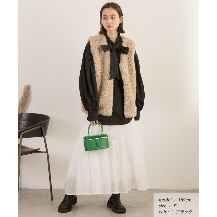 ボリュームスリーブ ボウタイリボンブラウス | ad thie | 詳細画像12 