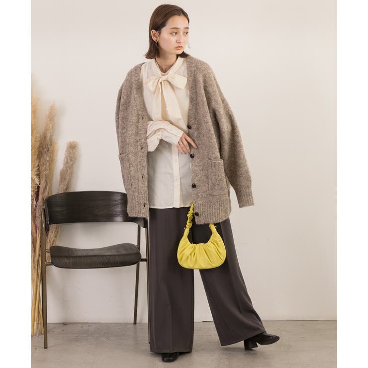 ボリュームスリーブ ボウタイリボンブラウス | ad thie | 詳細画像7 