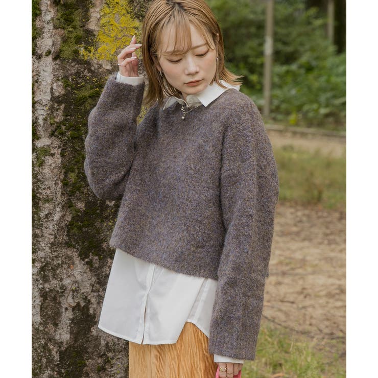 ふんわり・ブークレ ショートニットプルオーバー | ad thie | 詳細画像51 