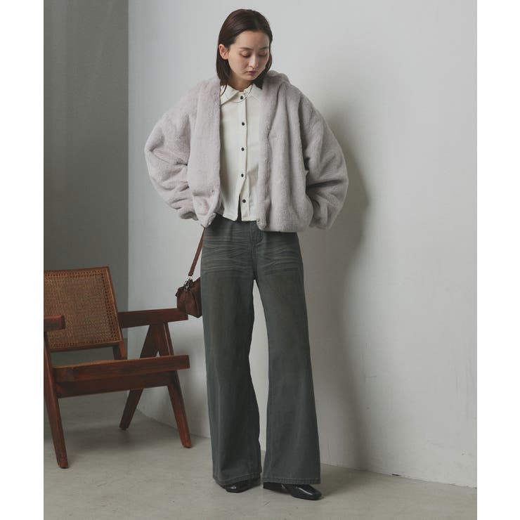 フード付きファーブルゾン[品番：ADEW0004245]｜ad thie（アドティエ