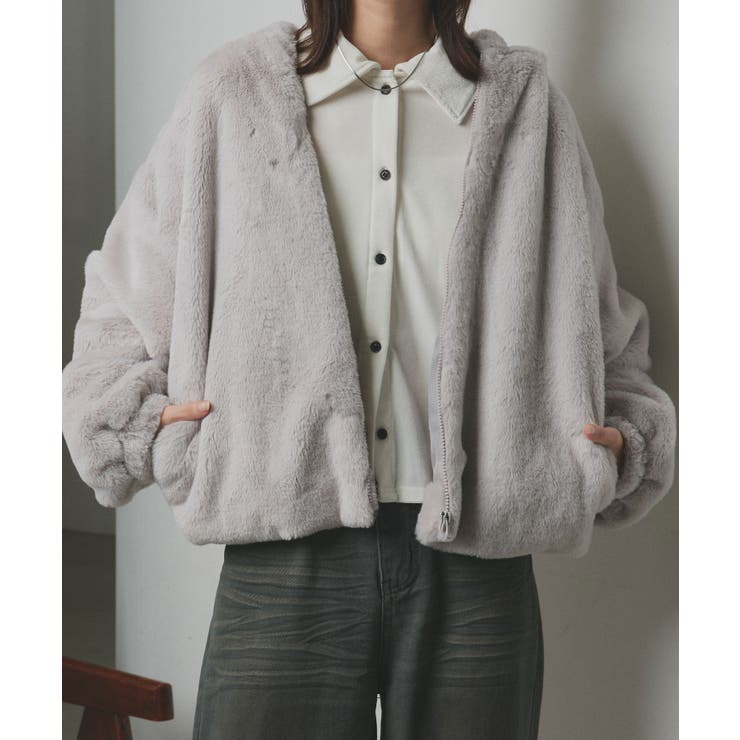 フード付きファーブルゾン[品番：ADEW0004245]｜ad thie（アドティエ