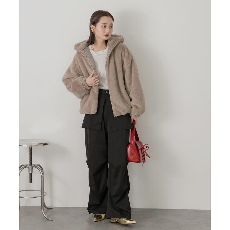 フード付きファーブルゾン[品番：ADEW0004245]｜ad thie