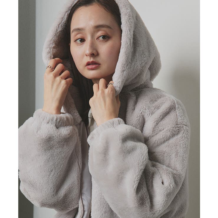 フード付きファーブルゾン[品番：ADEW0004245]｜ad thie（アドティエ