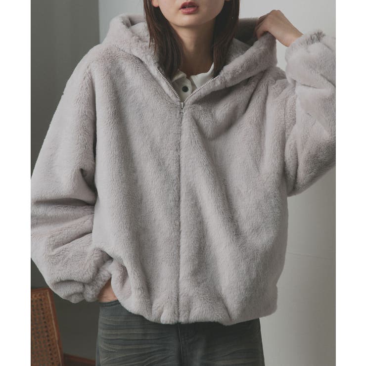 フード付きファーブルゾン[品番：ADEW0004245]｜ad thie（アドティエ