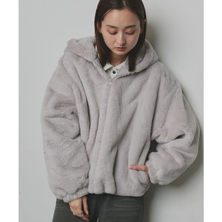 フード付きファーブルゾン[品番：ADEW0004245]｜ad thie（アドティエ