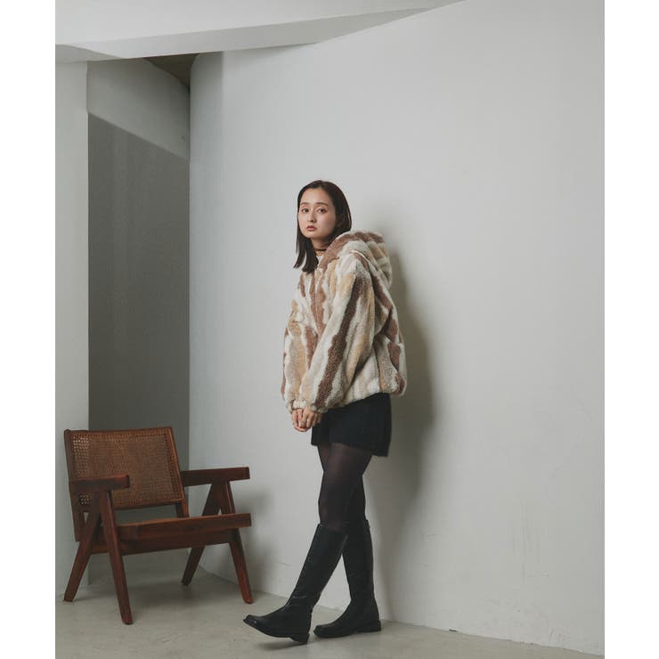 フード付きファーブルゾン[品番：ADEW0004245]｜ad thie（アドティエ