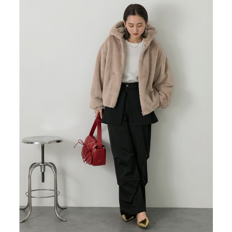 フード付きファーブルゾン[品番：ADEW0004245]｜ad thie（アドティエ