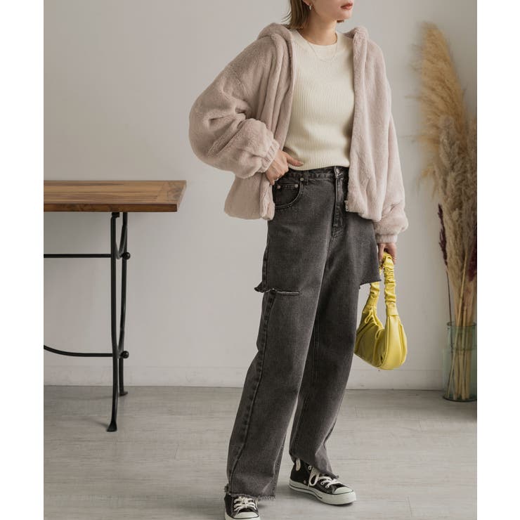 フード付きファーブルゾン | ad thie | 詳細画像65 