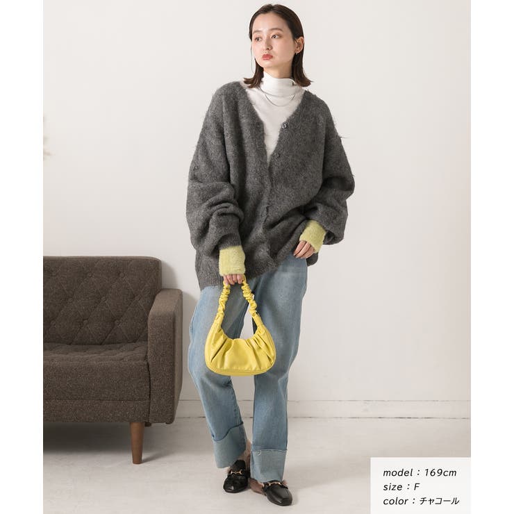 オーバーシルエット ふんわりシャギーニットカーデ | ad thie | 詳細画像16 