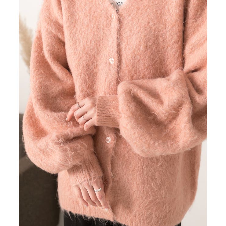 オーバーシルエット ふんわりシャギーニットカーデ | ad thie | 詳細画像8 