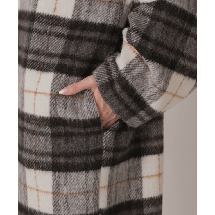 シャギーノーカラーコート | ad thie | 詳細画像22 