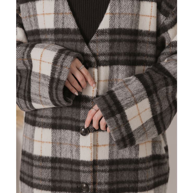 シャギーノーカラーコート | ad thie | 詳細画像23 