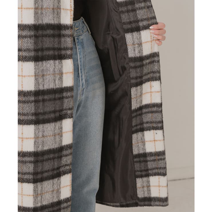 シャギーノーカラーコート | ad thie | 詳細画像24 