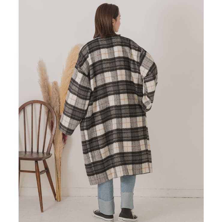 シャギーノーカラーコート | ad thie | 詳細画像5 