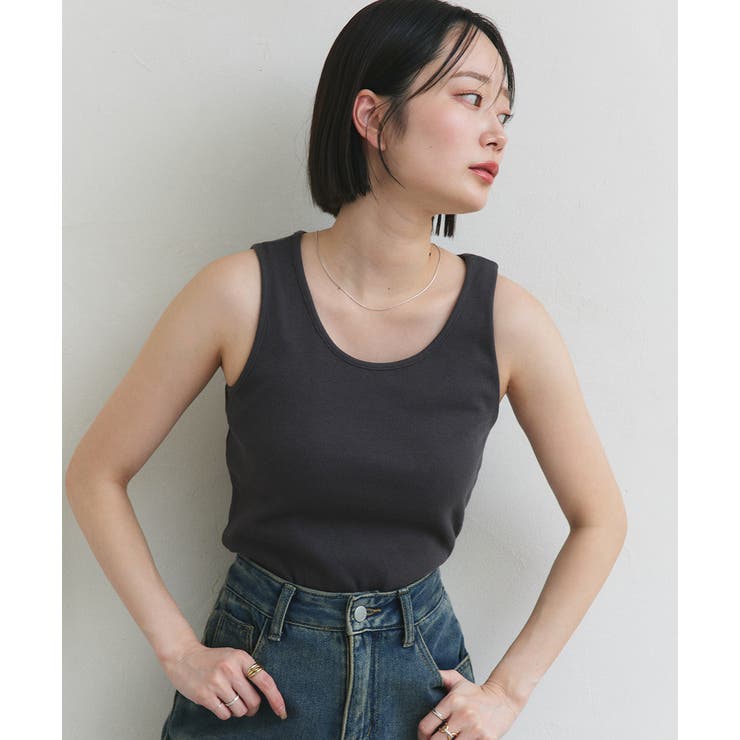 チャコール | ベーシック クルーネックタンクトップ | ad thie