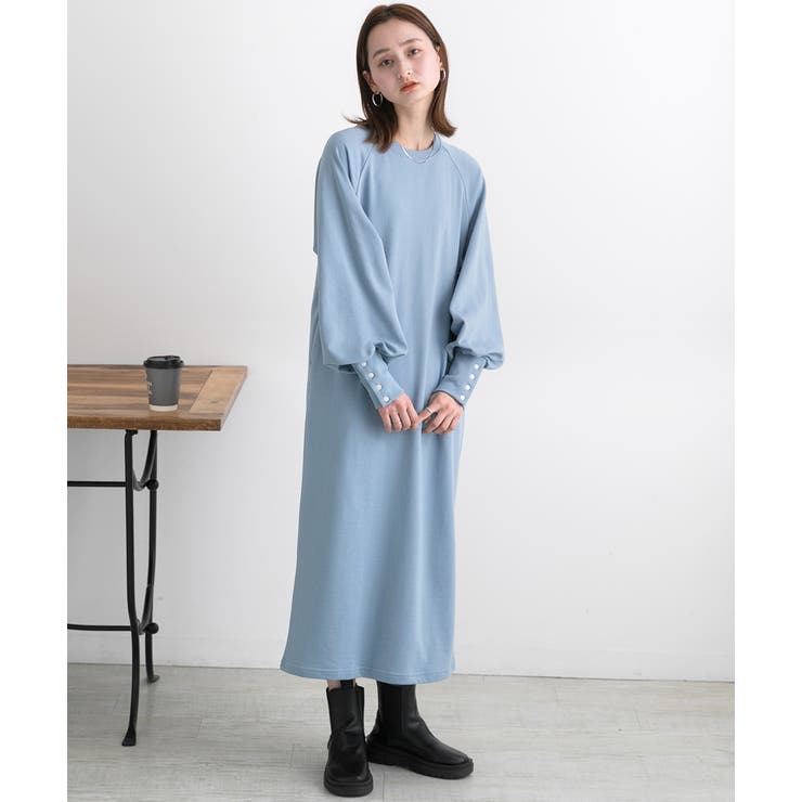 ボタンデザイン ボリュームスリーブワンピース | ad thie | 詳細画像16 