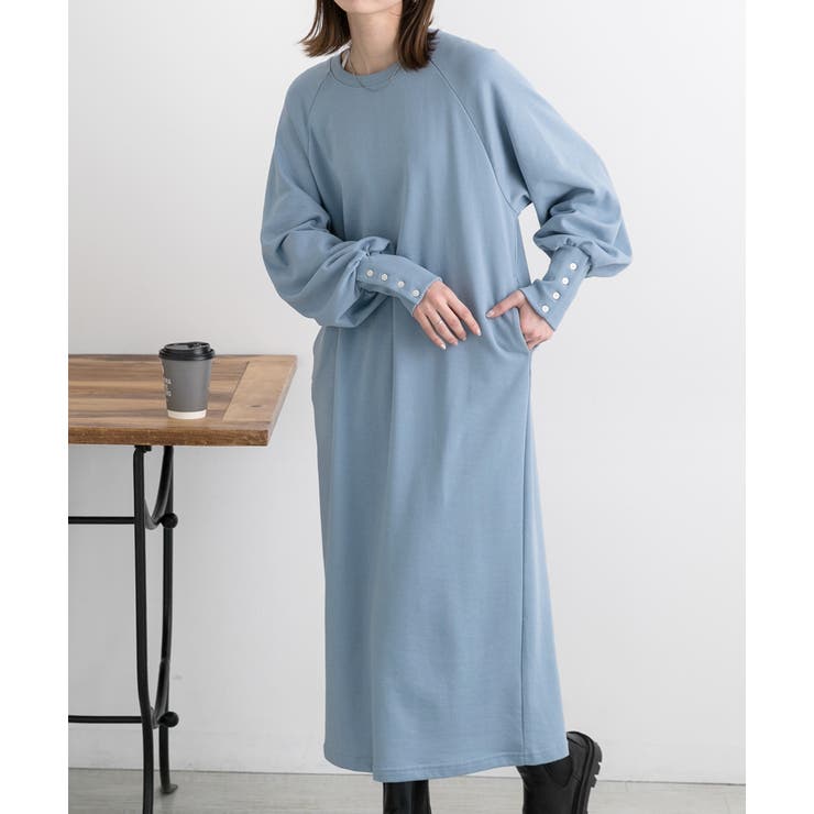 ボタンデザイン ボリュームスリーブワンピース | ad thie | 詳細画像18 