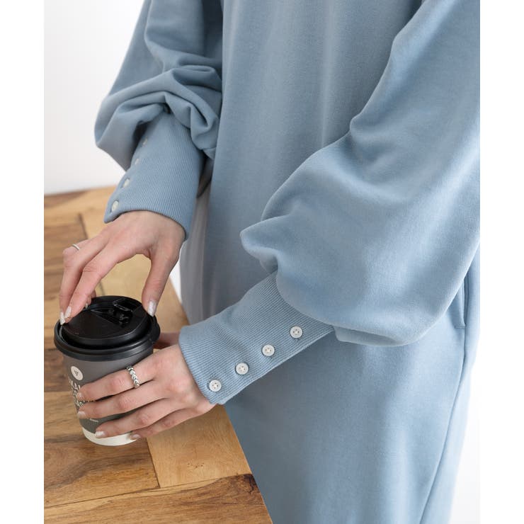 ボタンデザイン ボリュームスリーブワンピース | ad thie | 詳細画像21 