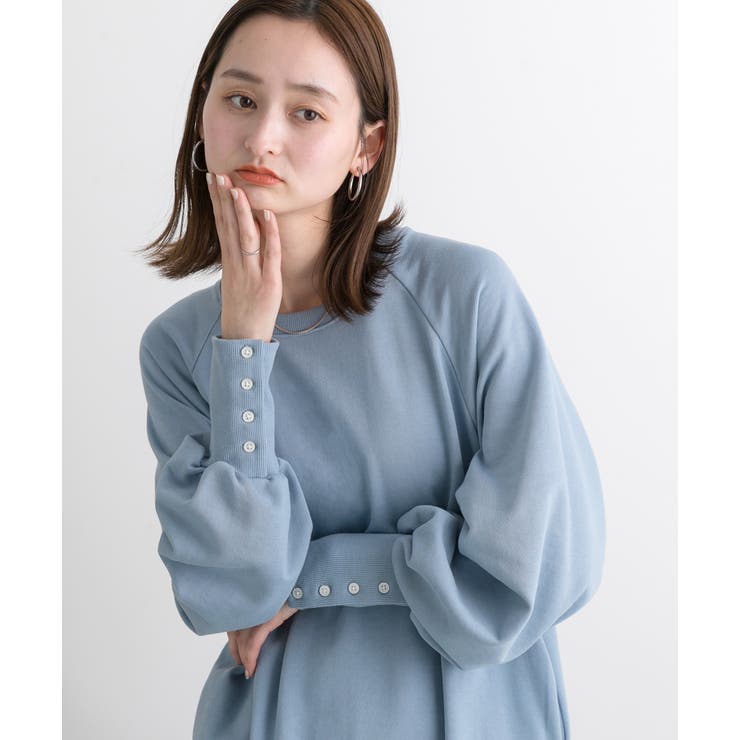 ボタンデザイン ボリュームスリーブワンピース | ad thie | 詳細画像24 