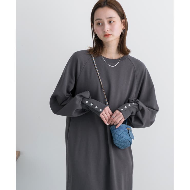 ボタンデザイン ボリュームスリーブワンピース | ad thie | 詳細画像29 