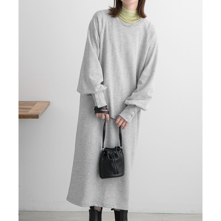 ボタンデザイン ボリュームスリーブワンピース | ad thie | 詳細画像3 