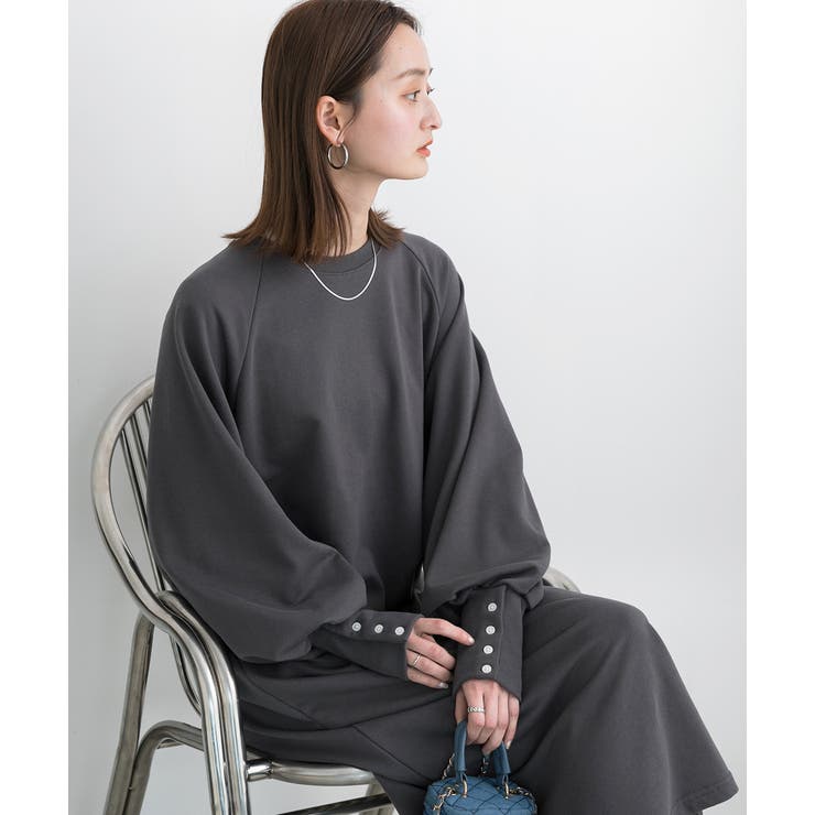 ボタンデザイン ボリュームスリーブワンピース | ad thie | 詳細画像31 