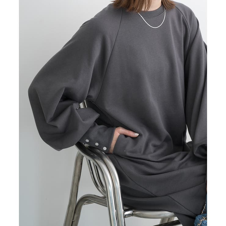 ボタンデザイン ボリュームスリーブワンピース | ad thie | 詳細画像32 