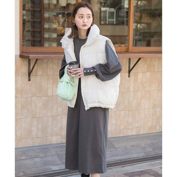 ボタンデザイン ボリュームスリーブワンピース | ad thie | 詳細画像36 