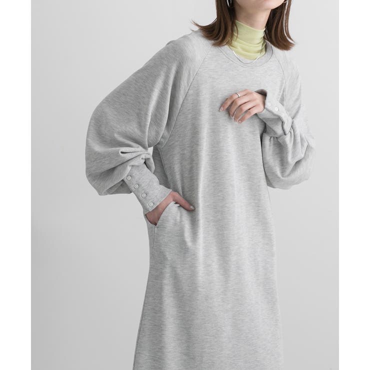 ボタンデザイン ボリュームスリーブワンピース | ad thie | 詳細画像4 