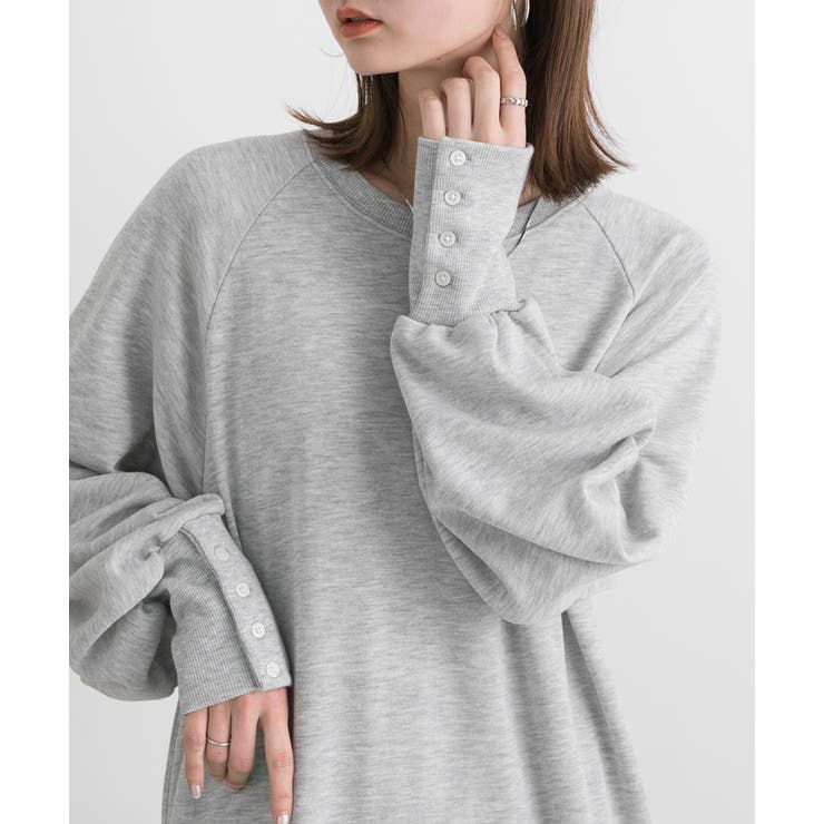 ボタンデザイン ボリュームスリーブワンピース | ad thie | 詳細画像7 