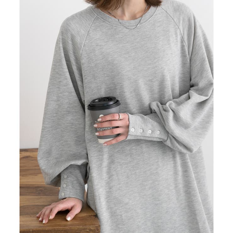 ボタンデザイン ボリュームスリーブワンピース | ad thie | 詳細画像9 