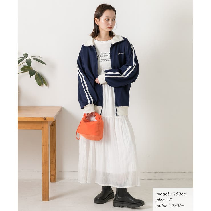 刺繍ロゴ・オーバーサイズ トラックジャケット | ad thie | 詳細画像2