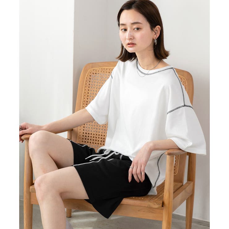 配色ステッチ スムースショートパンツ | ad thie | 詳細画像18 