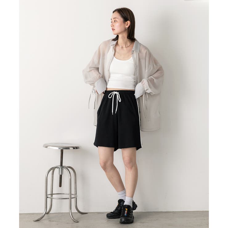 サイドライン スムースショートパンツ | ad thie | 詳細画像2 