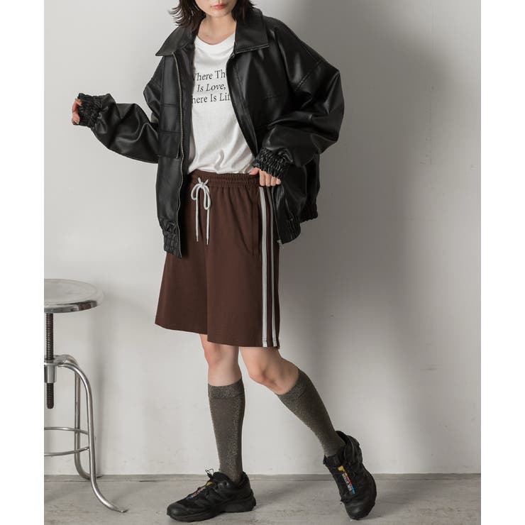 サイドライン スムースショートパンツ | ad thie | 詳細画像33 