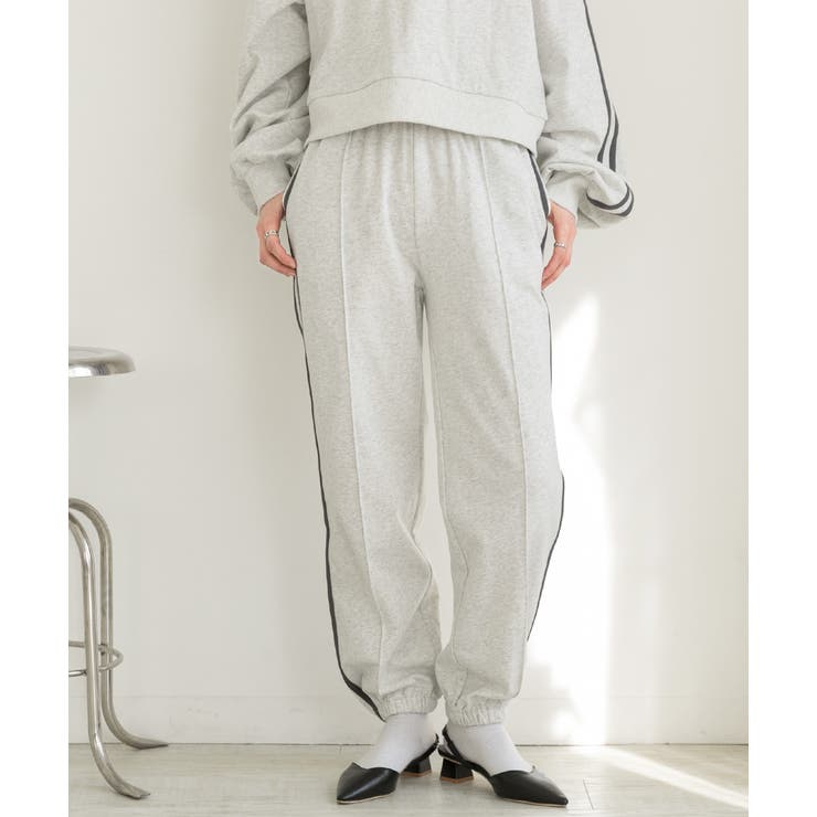 ピンタック サイドラインジョガーパンツ | ad thie | 詳細画像3 