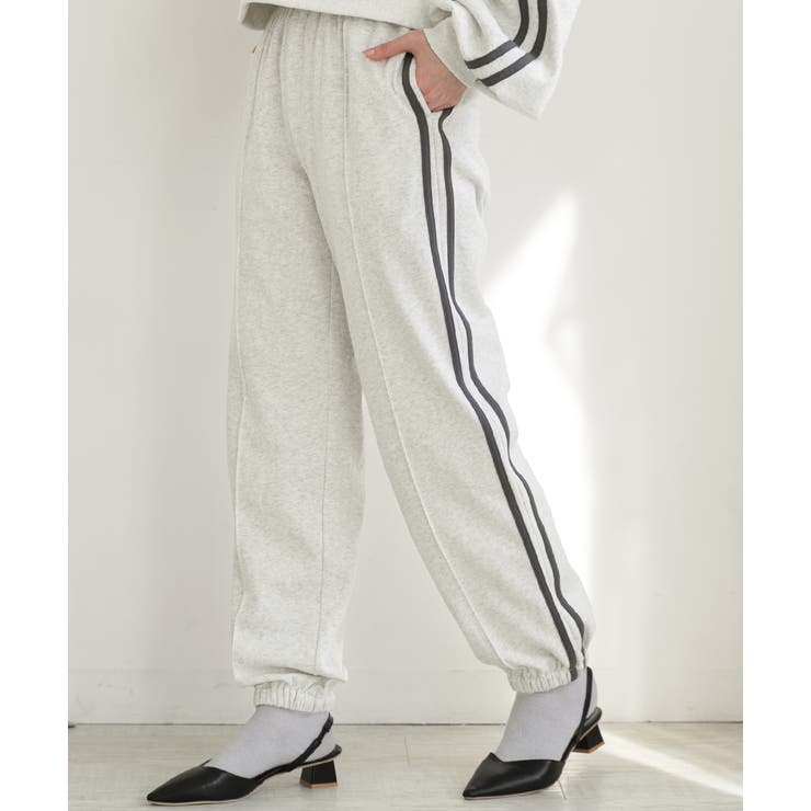 ピンタック サイドラインジョガーパンツ | ad thie | 詳細画像4 