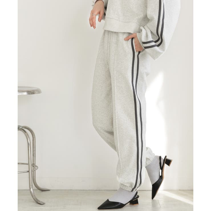 ピンタック サイドラインジョガーパンツ | ad thie | 詳細画像5 